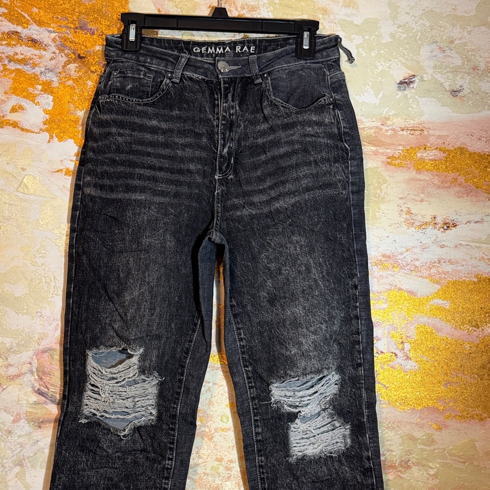 Gemma Rae Black Distressed Women’s Jeans 9